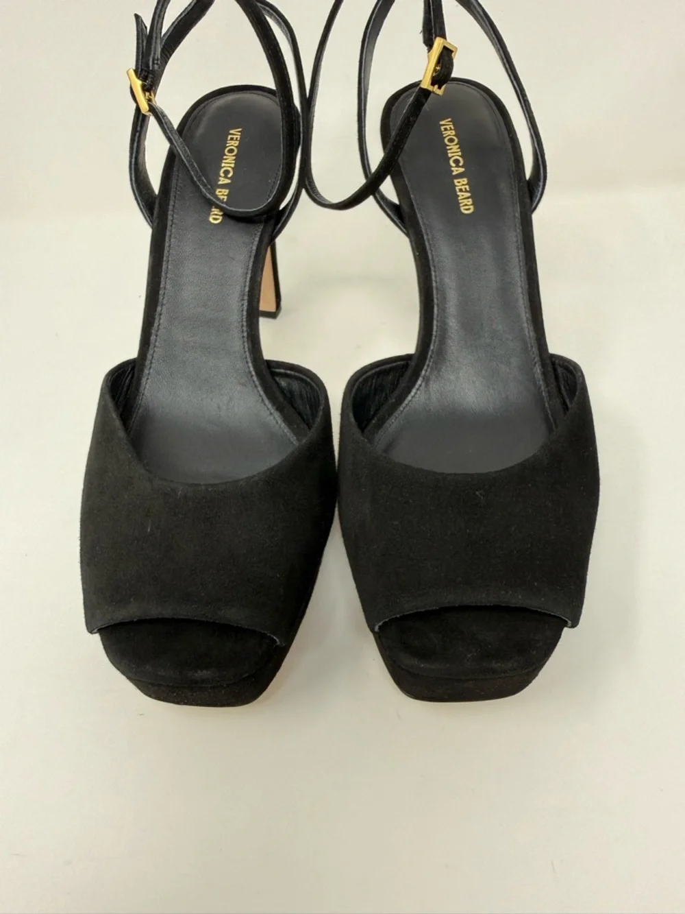 New Veronica Beard Brianne Sandals Black Suede Sz 9.5